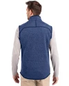 Round Rock Express Cutter & Buck Mainsail Sweater-Knit Mens Full Zip Vest Tour Blue Heather Back Thumbnail Image
