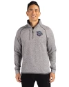 Lehigh Valley IronPigs Cutter & Buck Mainsail Sweater-Knit Mens Half Zip Pullover Jacket Polished Heather Front Thumbnail Image