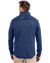 Tulsa Drillers Cutter & Buck Mainsail Sweater-Knit Mens Half Zip Pullover Jacket Tour Blue Heather Back Thumbnail Image