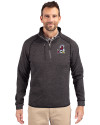 Springfield Cardinals Cutter & Buck Mainsail Sweater-Knit Mens Half Zip Pullover Jacket Charcoal Heather Front Thumbnail Image