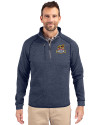 Toledo Mud Hens Cutter & Buck Mainsail Sweater-Knit Mens Half Zip Pullover Jacket Liberty Navy Heather Front Thumbnail Image
