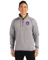 South Bend Cubs Cutter & Buck Mainsail Sweater-Knit Mens Half Zip Pullover Jacket Polished Heather Front Thumbnail Image