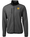 Michigan Wolverines Alumni Cutter & Buck Cascade Eco Fleece Mens Full Zip Jacket Elemental Grey/Black Mannequin Thumbnail Image