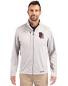 Round Rock Express Cutter & Buck Evoke Softshell Recycled Full Zip Mens Jacket CONCRETE Front Thumbnail Image