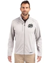 Omaha Storm Chasers Cutter & Buck Evoke Softshell Recycled Full Zip Mens Jacket CONCRETE Front Thumbnail Image