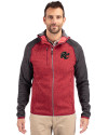 Sacramento River Cats Cutter & Buck Mainsail Full Zip Hooded Mens Jacket Cardinal Red Heather/Charcoal Heather Front Thumbnail Image