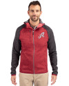 Reno Aces Cutter & Buck Mainsail Full Zip Hooded Mens Jacket Cardinal Red Heather/Charcoal Heather Front Thumbnail Image