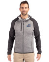 West Michigan Whitecaps Cutter & Buck Mainsail Full Zip Hooded Mens Jacket Polished Heather/Charcoal Heather Front Thumbnail Image