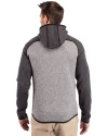 Rochester Red Wings Cutter & Buck Mainsail Full Zip Hooded Mens Jacket Polished Heather/Charcoal Heather Back Thumbnail Image