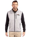 Denver Broncos Cutter & Buck Rainier PrimaLoft® Mens Eco Insulated Full Zip Puffer Vest Polished Medium Gray Front Thumbnail Image