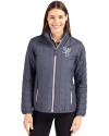 Scranton/Wilkes-Barre RailRiders Cutter & Buck Rainier PrimaLoft®  Womens Eco Insulated Full Zip Puffer Jacket Anthracite Melange Front Thumbnail Image