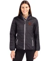 Sacramento River Cats Cutter & Buck Rainier PrimaLoft®  Womens Eco Insulated Full Zip Puffer Jacket Black Front Thumbnail Image