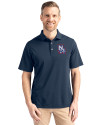 New Hampshire Fisher Cats Cutter & Buck Virtue Eco Pique Recycled Mens Polo Navy Blue Front Thumbnail Image