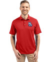 New Hampshire Fisher Cats Cutter & Buck Virtue Eco Pique Recycled Mens Polo Red Front Thumbnail Image