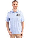 Omaha Storm Chasers Cutter & Buck Pike Double Dot Print Stretch Mens Big and Tall Polo Tour Blue Front Thumbnail Image