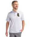 Salt Lake Bees Cutter & Buck Pike Double Dot Print Stretch Mens Big and Tall Polo Charcoal Front Thumbnail Image