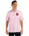 Nashville Sounds Cutter & Buck Pike Double Dot Print Stretch Mens Big and Tall Polo Cardinal Red Front Thumbnail Image