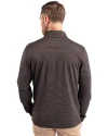 Texas Tech Red Raiders Alumni Cutter & Buck Virtue Eco Pique Micro Stripe Recycled Mens Big & Tall Quarter Zip Black/Elemental Grey Back Thumbnail Image