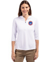 South Bend Cubs Cutter & Buck Virtue Eco Pique Recycled Half Zip Pullover Womens Hoodie White Front Thumbnail Image