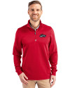 Rocket City Trash Pandas Cutter & Buck Traverse Stretch Eco Quarter Zip Mens Pullover Red Front Thumbnail Image