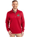 Toledo Mud Hens Cutter & Buck Traverse Stretch Eco Quarter Zip Mens Pullover Red Front Thumbnail Image