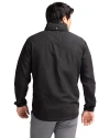 Rochester Red Wings Cutter & Buck Charter Eco Recycled Mens Full-Zip Jacket Black Back Thumbnail Image