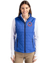 South Bend Cubs Cutter & Buck Rainier PrimaLoft® Womens Eco Insulated Full Zip Puffer Vest Royal Front Thumbnail Image