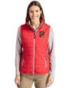 Portland Sea Dogs Cutter & Buck Rainier PrimaLoft® Womens Eco Insulated Full Zip Puffer Vest Red Front Thumbnail Image