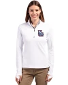 New Hampshire Fisher Cats Cutter & Buck Traverse Stretch Eco Quarter Zip Womens Pullover White Front Thumbnail Image