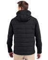 Philadelphia Eagles Cutter & Buck Evoke Hybrid Eco Softshell Recycled Full Zip Mens Big & Tall Hooded Jacket Black Back Thumbnail Image