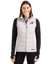 View image 4: Buffalo Bills Cutter & Buck Evoke Recycled Honeycomb Fleece Womens Hybrid Full Zip Vest CONCRETE Front