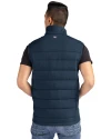 Buffalo Bills Cutter & Buck Evoke Hybrid Softshell Recycled Mens Full Zip Vest Navy Blue Back Thumbnail Image