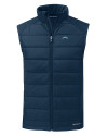 Los Angeles Chargers Cutter & Buck Evoke Hybrid Softshell Recycled Mens Full Zip Vest Navy Blue Mannequin Thumbnail Image