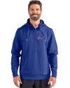 Buffalo Bills Cutter & Buck Roam Epic Versatility Half Zip Recycled Mens Hooded Pullover Tour Blue Front Thumbnail Image