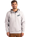Philadelphia Eagles Cutter & Buck Roam Epic Versatility Half Zip Recycled Mens Hooded Pullover Solitare Front Thumbnail Image