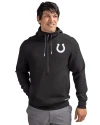 Indianapolis Colts Cutter & Buck Roam Epic Versatility Half Zip Recycled Mens Hooded Pullover Black Front Thumbnail Image