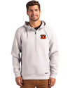 Cincinnati Bengals Cutter & Buck Roam Epic Versatility Half Zip Recycled Mens Hooded Pullover Solitare Front Thumbnail Image