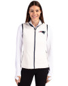 New England Patriots Cutter & Buck Cascade Eco Fleece Womens Vest Shell/Navy Blue Front Thumbnail Image