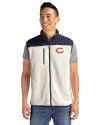Chicago Bears Cutter & Buck Cascade Eco Fleece Mens Vest Shell/Navy Blue Front Thumbnail Image