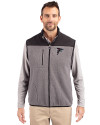 Atlanta Falcons Cutter & Buck Cascade Eco Fleece Mens Vest Elemental Grey/Black Front Thumbnail Image