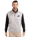 Buffalo Bills Cutter & Buck Charter Eco Full-Zip Mens Big & Tall Vest Polished Medium Gray Front Thumbnail Image