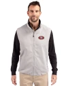 San Francisco 49ers Cutter & Buck Charter Eco Full-Zip Mens Big & Tall Vest Polished Medium Gray Front Thumbnail Image