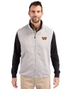 Washington Commanders Cutter & Buck Charter Recycled Packable Mens Big & Tall Full Zip Vest Polished Medium Gray Front Thumbnail Image