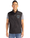 Las Vegas Raiders Cutter & Buck Charter Eco Full-Zip Mens Big & Tall Vest Black Front Thumbnail Image