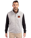 Cincinnati Bengals Cutter & Buck Charter Eco Recycled Mens Full-Zip Vest Polished Medium Gray Front Thumbnail Image