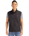 View image 1: New York Giants Cutter & Buck Charter Recycled Packable Mens Full Zip Vest Black Front
