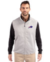 Buffalo Bills Cutter & Buck Charter Eco Recycled Mens Full-Zip Vest Polished Medium Gray Front Thumbnail Image
