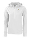 Los Angeles Chargers Cutter & Buck Daybreak Eco Recycled Womens Half Zip Hoodie White Mannequin Thumbnail Image
