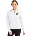 Arizona Cardinals Cutter & Buck Daybreak Eco Recycled Womens Half Zip Hoodie White Front Thumbnail Image