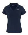 Seattle Seahawks Cutter & Buck Daybreak Eco Recycled Womens V-neck Polo Navy Blue Mannequin Thumbnail Image